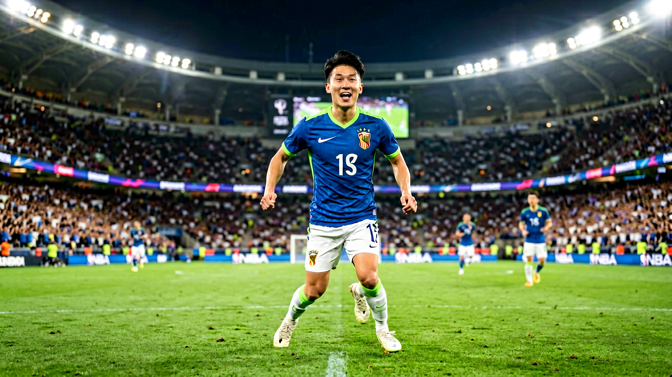 国际足球赛事现场，展示MK体育对世界杯、亚洲杯等国际大赛的持续关注